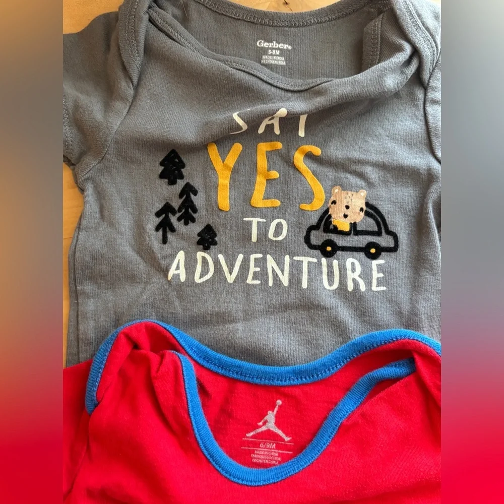 The Children's Place Baby Onesie Lot - Black, Navy, Gray, Red, Striped